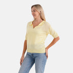 La Marey V-Neck Polo T-Shirt (Size L, Fit 16 To 18) - Yellow_8193847_3