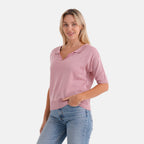 La Marey V-Neck Polo T-Shirt (Size S, Fit 8 To 10) - Pink_8193861_3