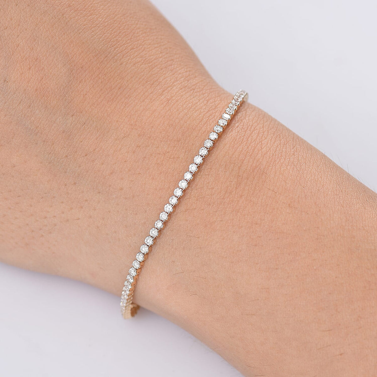 LUXURIANT 2.25 Ct. Lab Grown Diamond Tennis Bracelet (Size - 7.5) in 9K Yellow Gold SGL Certified (SI-GH) 8193871 3