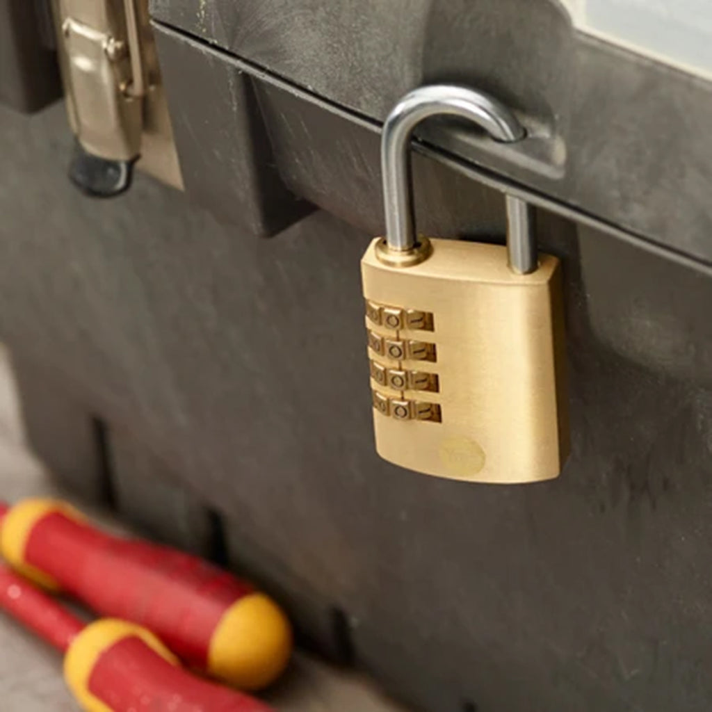 YALE Pack of 2 - Standard Security Brass Combination Padlock - Gold_8194045_1
