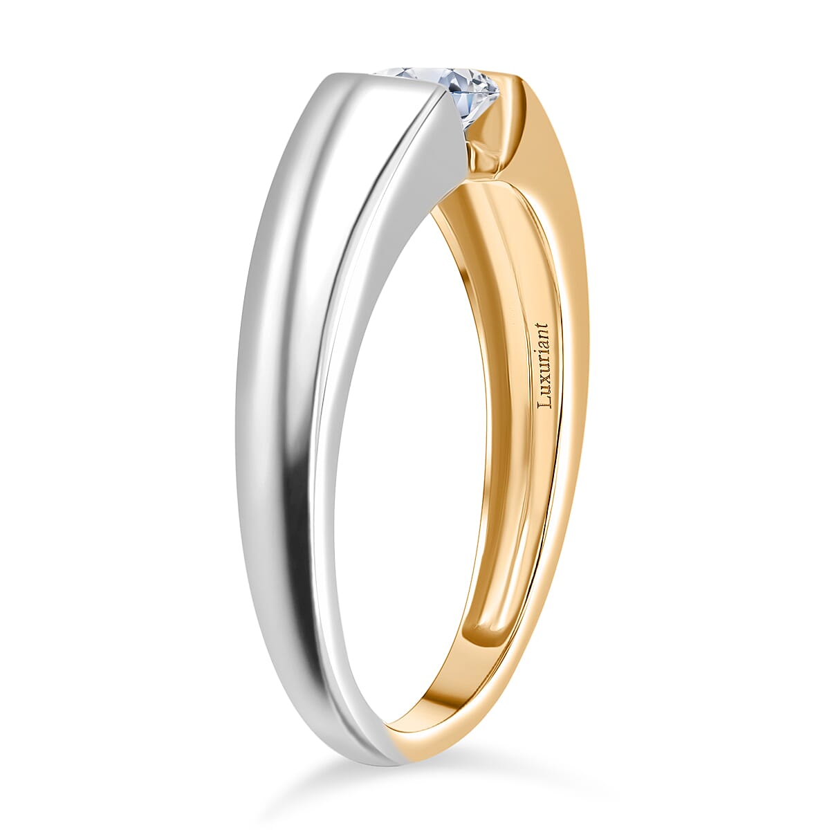 LUXURIANT 0.51 Ct Lab Grown Diamond Solitaire Ring in 9K White and Yellow Gold SGL Certified (VS-E-F) 8194195 3