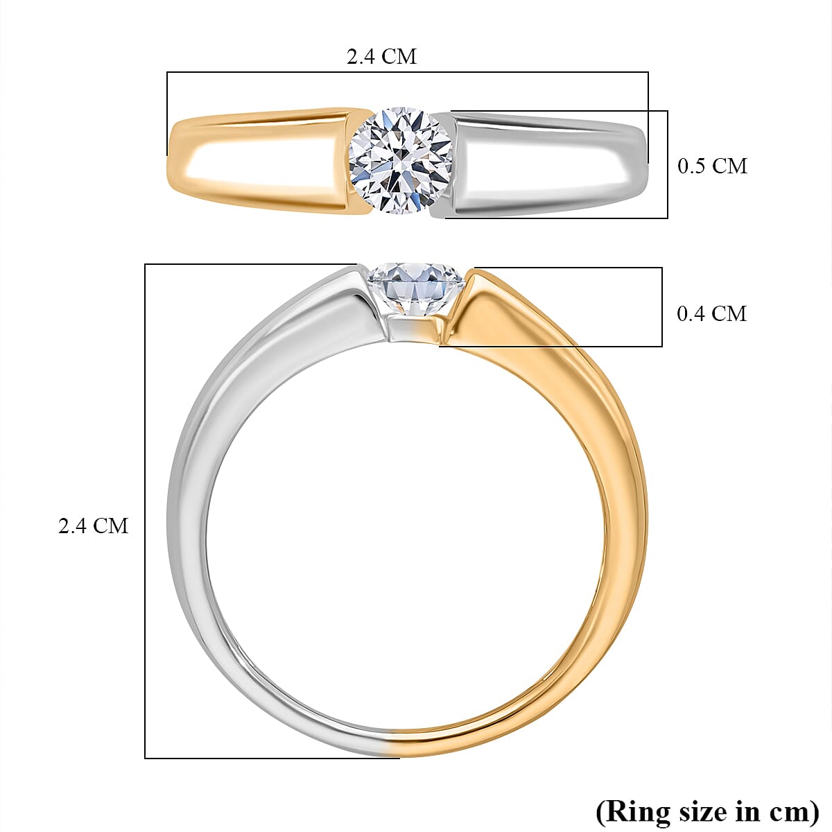 LUXURIANT 0.51 Ct Lab Grown Diamond Solitaire Ring in 9K White and Yellow Gold SGL Certified (VS-E-F) 8194195 5