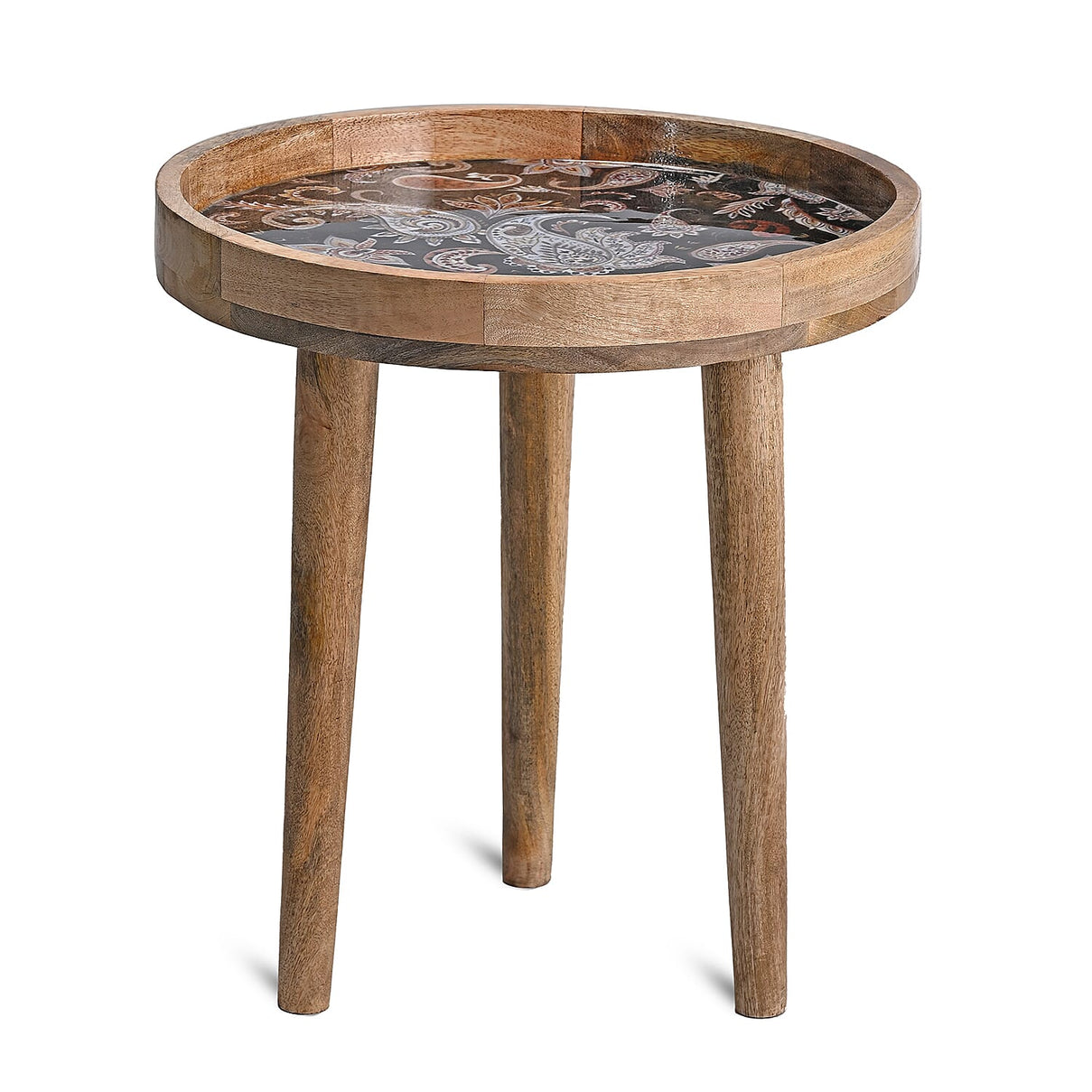 Mango Wood Enamelled Coffee Table (Size 45 x 45 cm) Flat Packed - Black 8194231 0