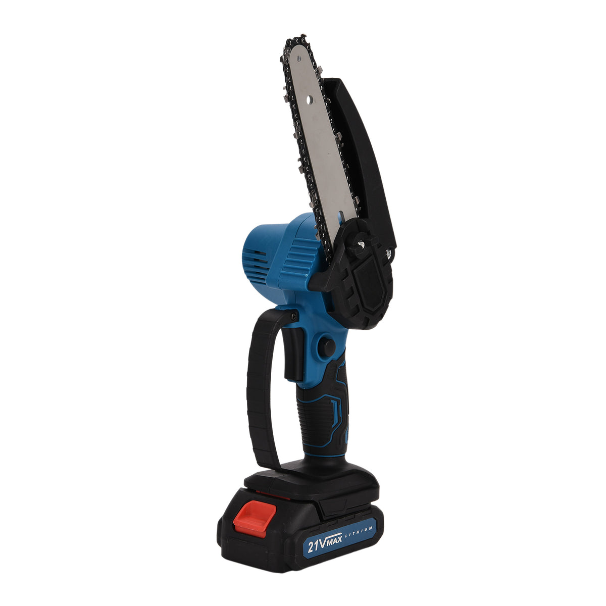 6 Inch 21V Chainsaw with 2 Chains and a Spare Battery (Size 42x11x10 cm) - Blue 8194432 0