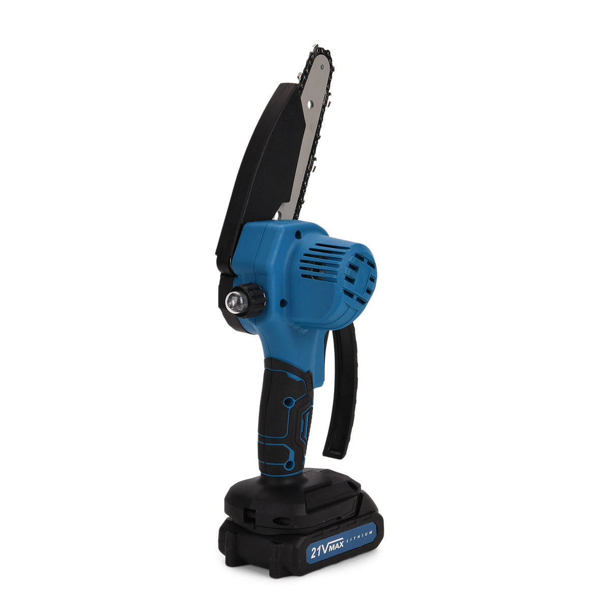 6 Inch 21V Chainsaw with 2 Chains and a Spare Battery (Size 42x11x10 cm) - Blue 8194432 2