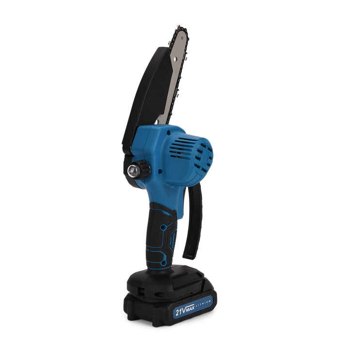 6 Inch 21V Chainsaw with 2 Chains and a Spare Battery (Size 42x11x10 cm) - Blue 8194432 2