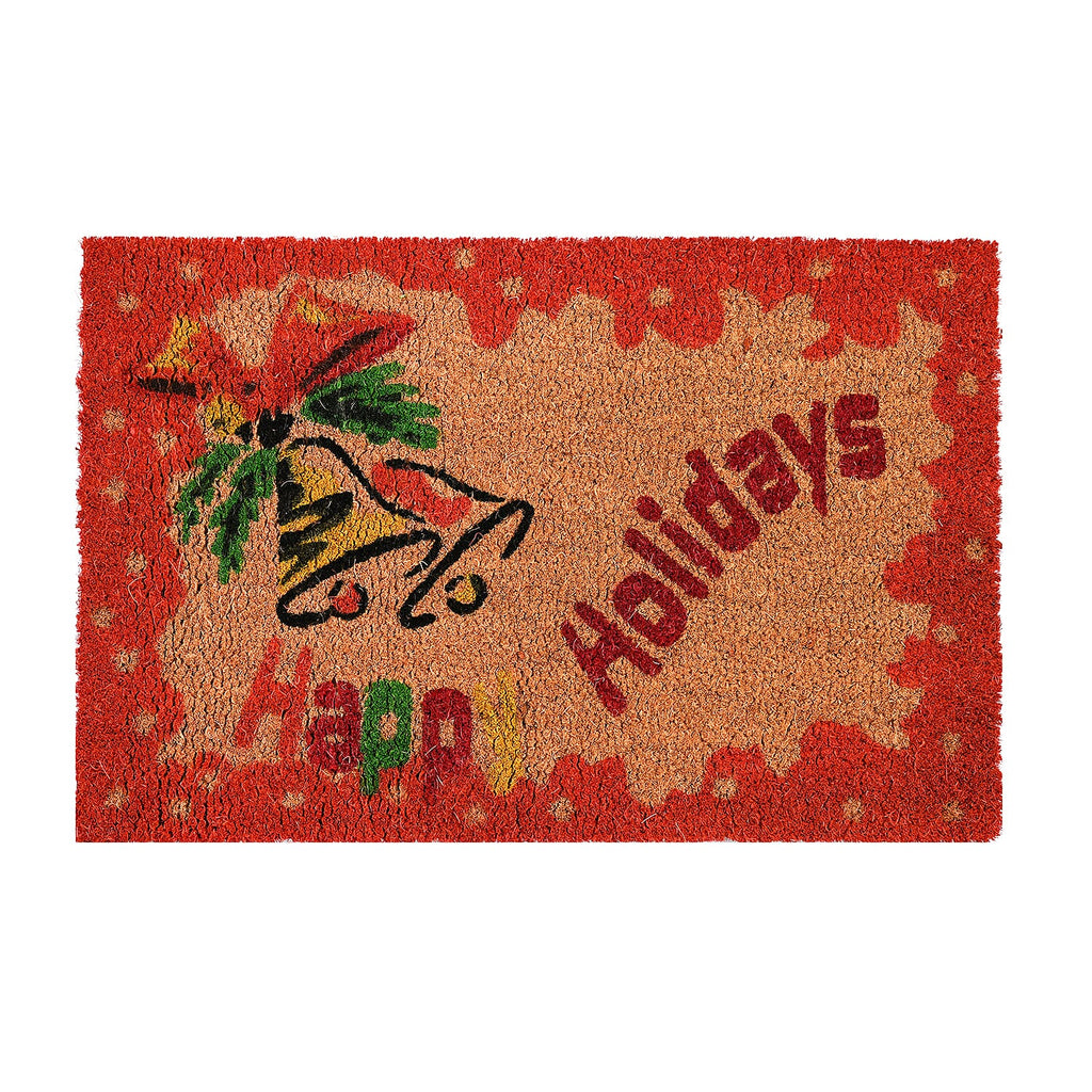 Happy Holidays Bleached Print Coir Doormat (60 x 40 cm) - Red_8194769