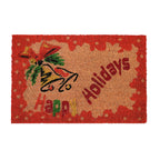 Happy Holidays Bleached Print Coir Doormat (60 x 40 cm) - Red_8194769