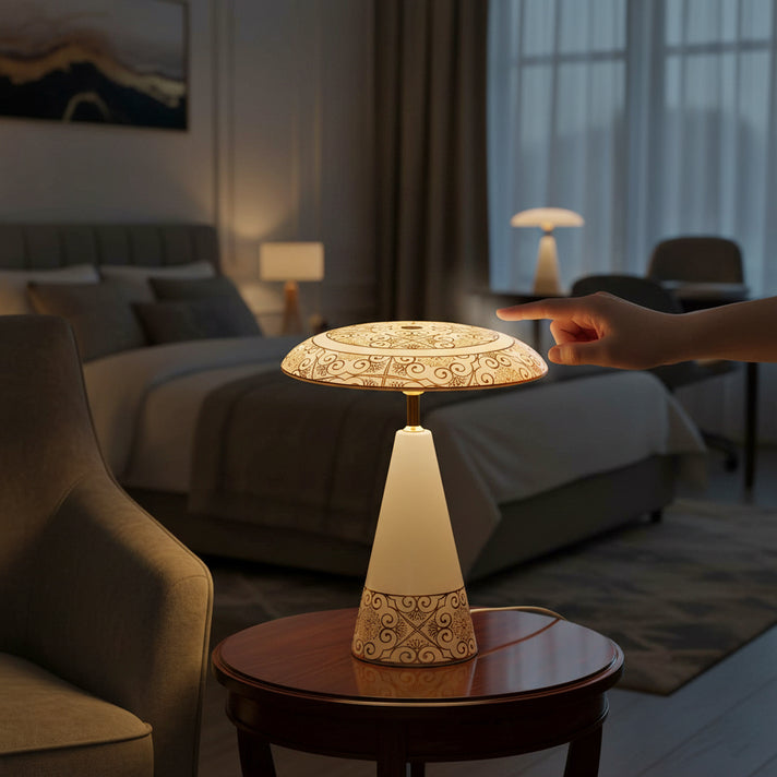 Turkish Magnetic Cordless Table Lamp with 3 Colour Modes, Touch Control and 360 degree Rotation (31 Cm) - Mocha and Gold 8195148 1