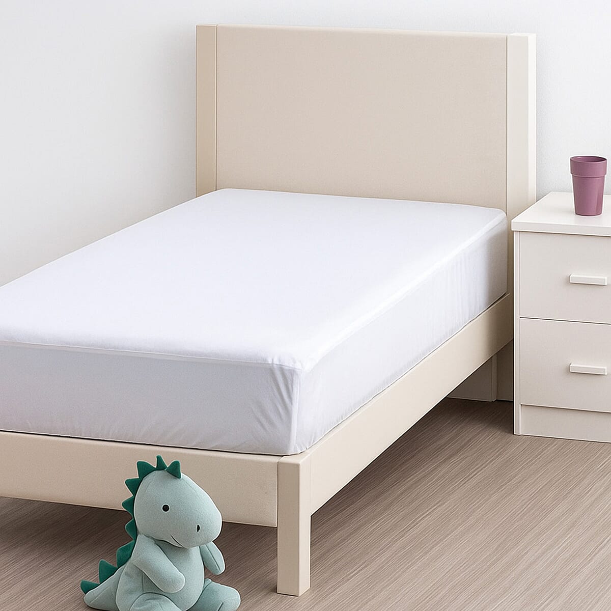 Homesmart Anti-Bacterial Waterproof Mattress Protector (135x30 cm) - White 8195245 3