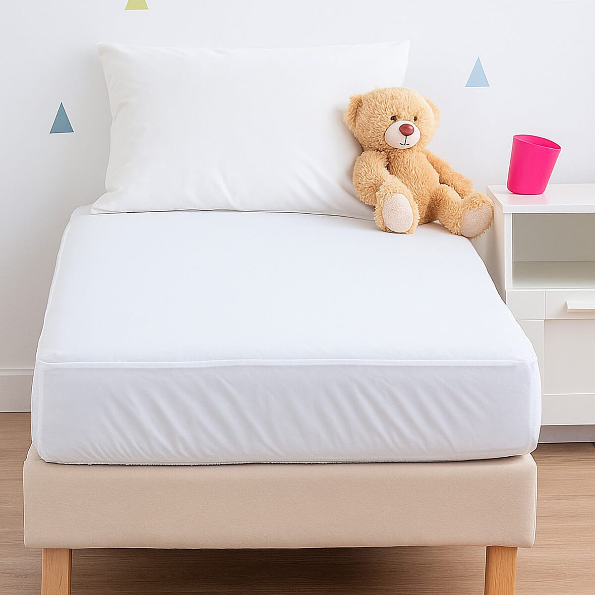 Homesmart Anti-Bacterial Waterproof Mattress Protector (135x30 cm) - White 8195245 4