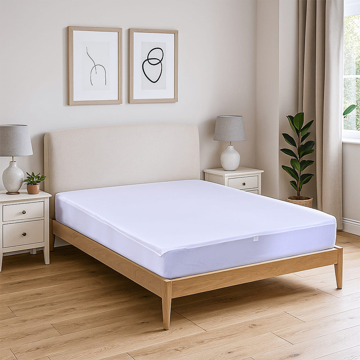 Homesmart Anti-Bacterial Waterproof Mattress Protector (150x30 cm) - White 8195246 0