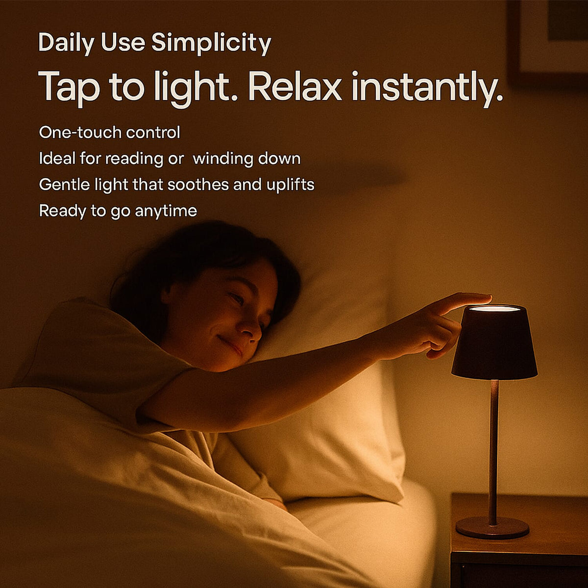 MEGA DEAL - LIVMORE Rechargable Table Lamp With Warm, Natural &amp; Cool Lights (1200mAh Battery) - Purple 8195258 4