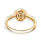 Natural Unheated Ruby & White Zircon Ring in 18K Vermeil Yellow Gold Plated Sterling Silver_8195693_4