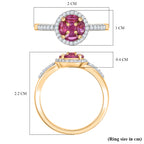 Natural Unheated Ruby & White Zircon Ring in 18K Vermeil Yellow Gold Plated Sterling Silver_8195693_5