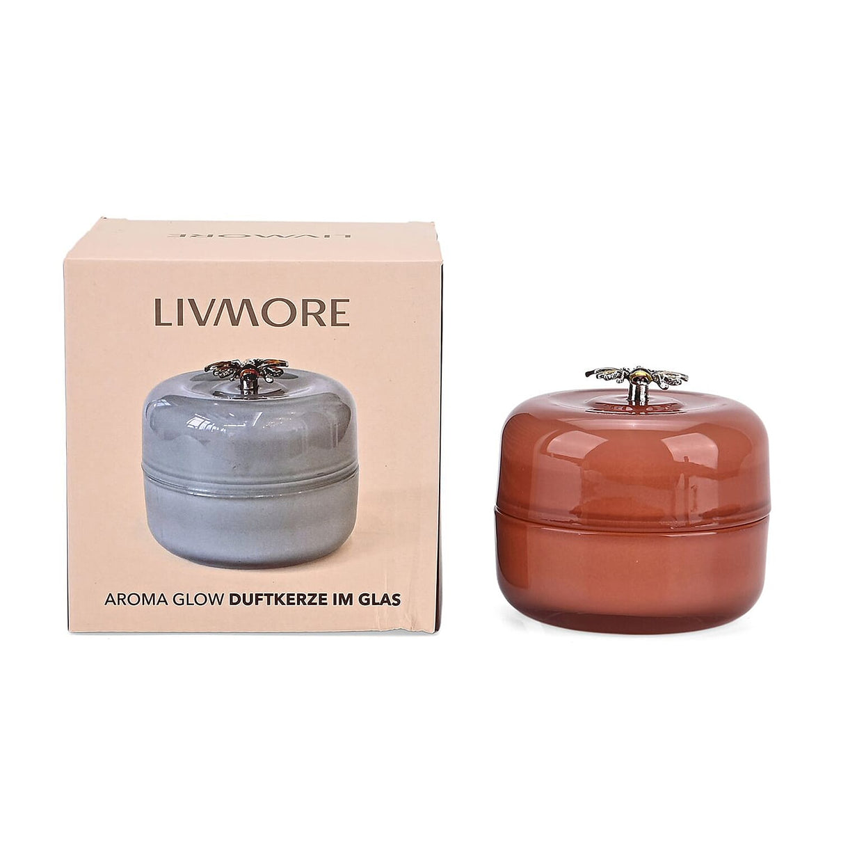 Glass Jar Candle with Bee 120g and 24hr Burn Time (Oud Wood) - Caramel 8196047 6