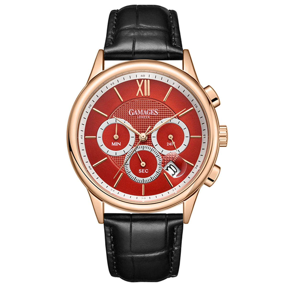 GAMAGES OF LONDON Limited Edition Hand Assembled Gawain Albion Mechanical Quartz Men's Watch with Leather Strap V32521932 0