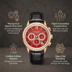 GAMAGES OF LONDON Limited Edition Hand Assembled Gawain Albion Mechanical Quartz Mens Watch with Leather Strap_8196277_4