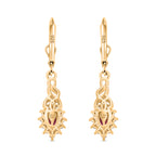 Natural Unheated Ruby & White Zircon Solitaire Lever Back Earring in 18K Vermeil Yellow Gold Plated Sterling Silver 1.08 Ct._8196377_4