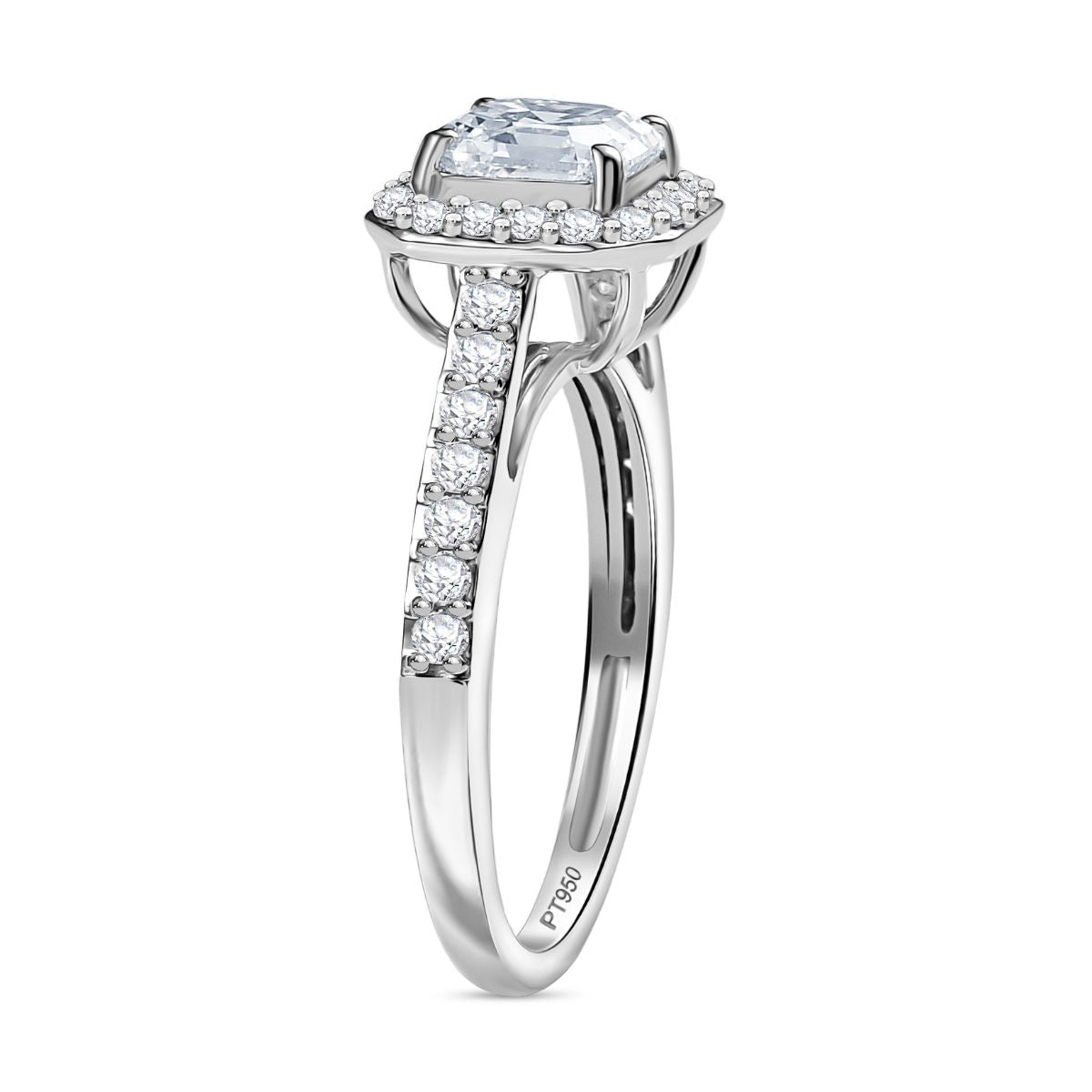 LUXURIANT 2 Ct. Lab Grown Diamond Halo Ring 950 Platinum IGI Certified (VS-E-F) 8196490 4