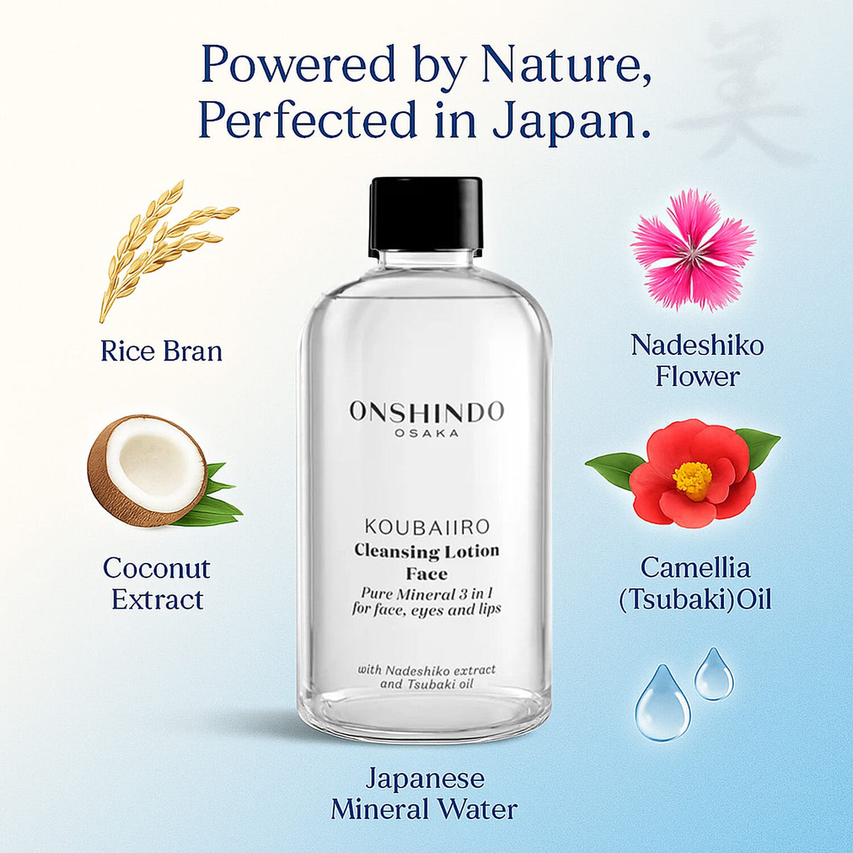 Onshindo Osaka Pure Mineral 3-in-1 Cleansing Lotion for Face, Eyes and Lips â€“ 250ml 8196659 3