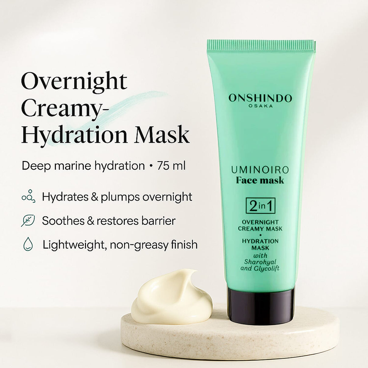 Onshindo Osaka Overnight Creamy-Hydration Face Mask for All Skin Types - 75ml 8196743 1