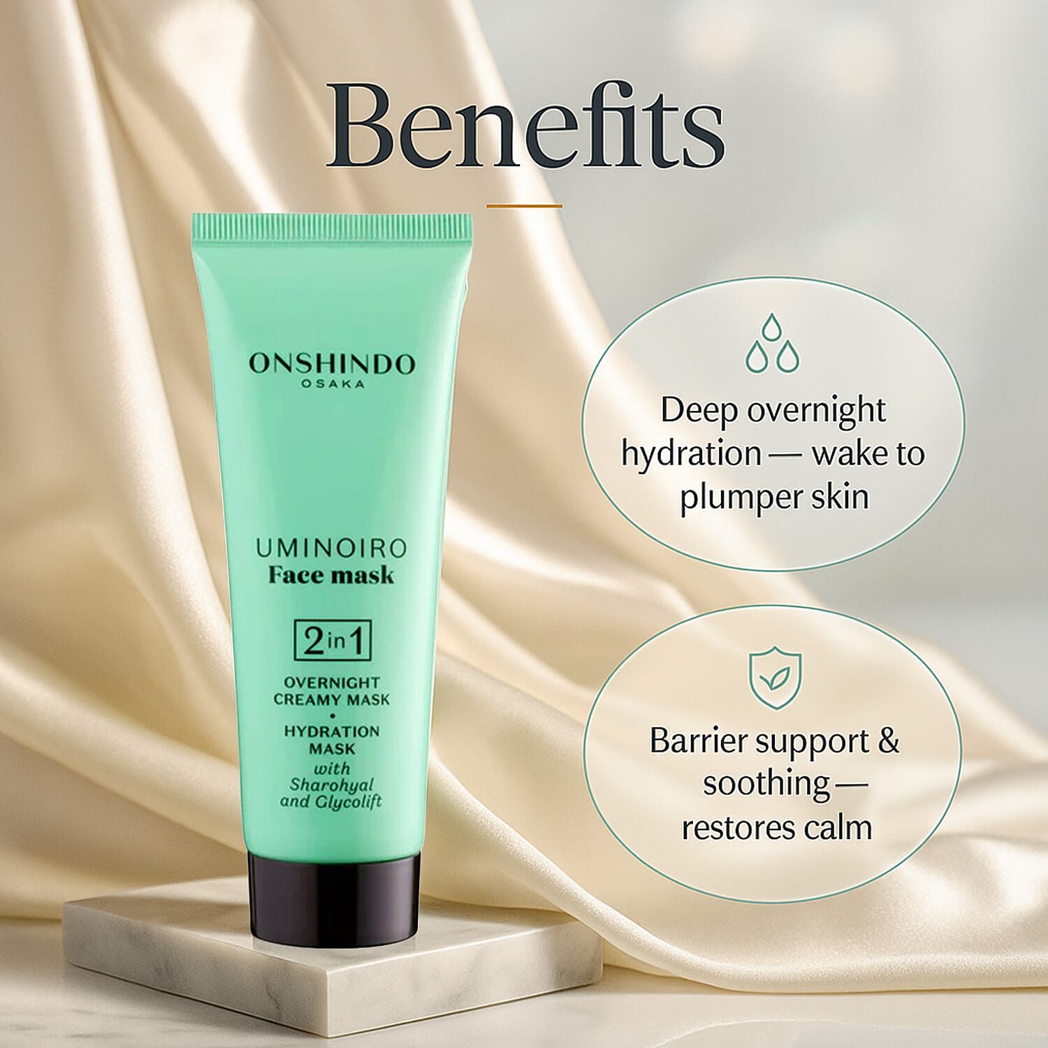 Onshindo Osaka Overnight Creamy-Hydration Face Mask for All Skin Types - 75ml 8196743 3