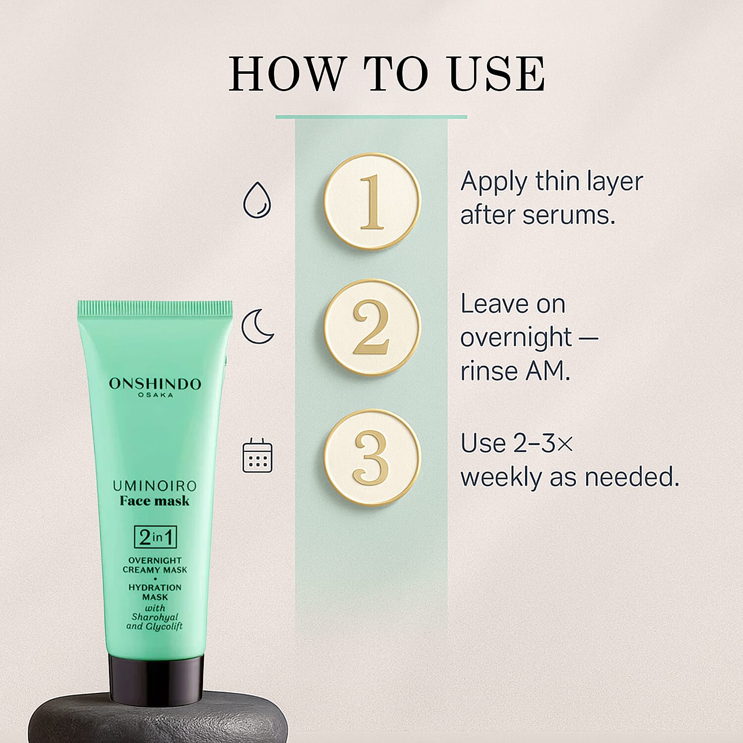 Onshindo Osaka Overnight Creamy-Hydration Face Mask for All Skin Types - 75ml 8196743 4