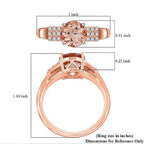 Luxoro 14K Rose Gold AAA Morganite, White Diamond I2 Ring, Gold Wt.4.77 Gms  1.850  Ct._8196855_5