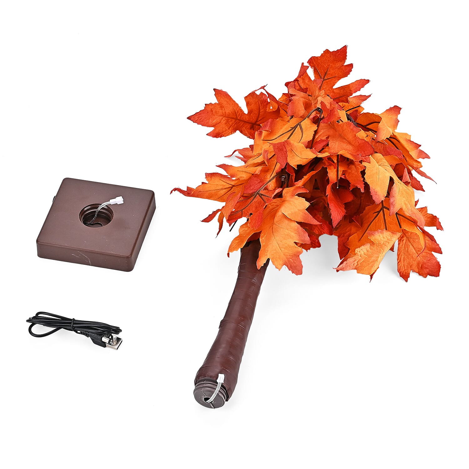 Warm Light Maple Tree with Timer &amp; USB Power (60cm) - Brown 8197379 5