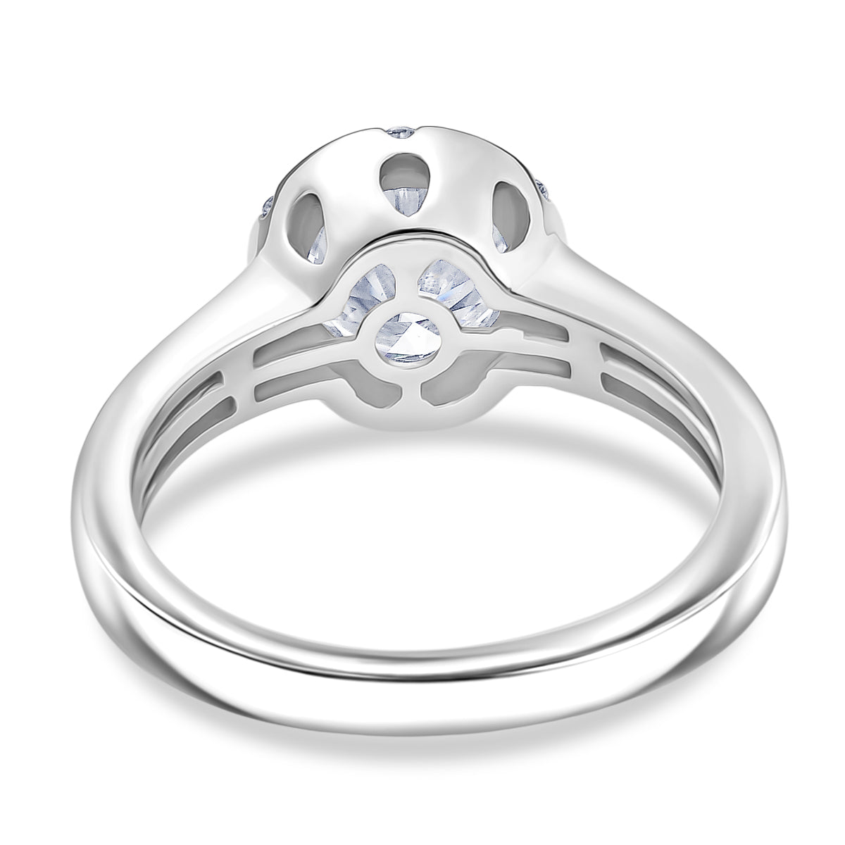 D'joy Moissanite Solitaire Ring in Rhodium Overlay Sterling Silver 1.23 Ct. V32578523 5