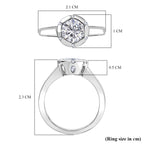 Royal Bali Collection - D'Joy Moissanite Solitaire Ring in Rhodium Overlay Sterling Silver 1.23 Ct._8197413_5