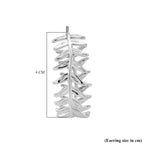 Designer Inspired Leaf Hoop Earrings In Silver Overlay_8197456_5