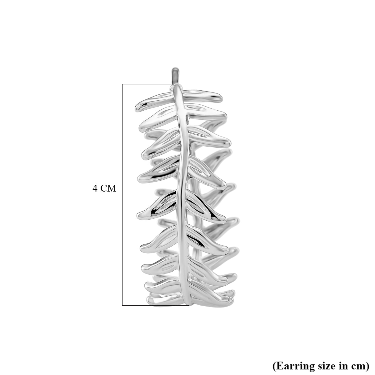 Designer Inspired Leaf Hoop Earrings In Silver Overlay V32512756 6