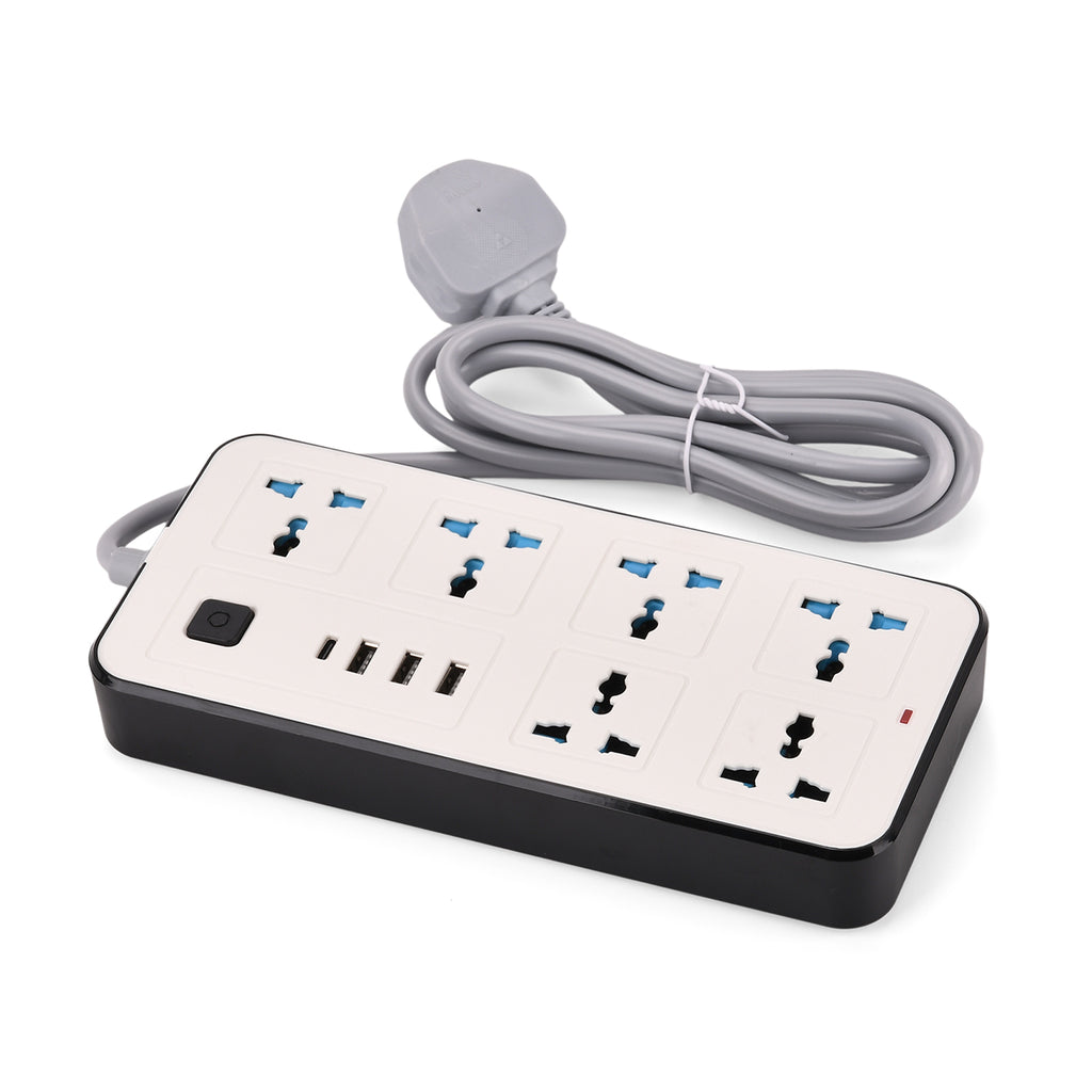 Multi-Functional Socket with 2m Cable (220-250V) - White_8197514_3