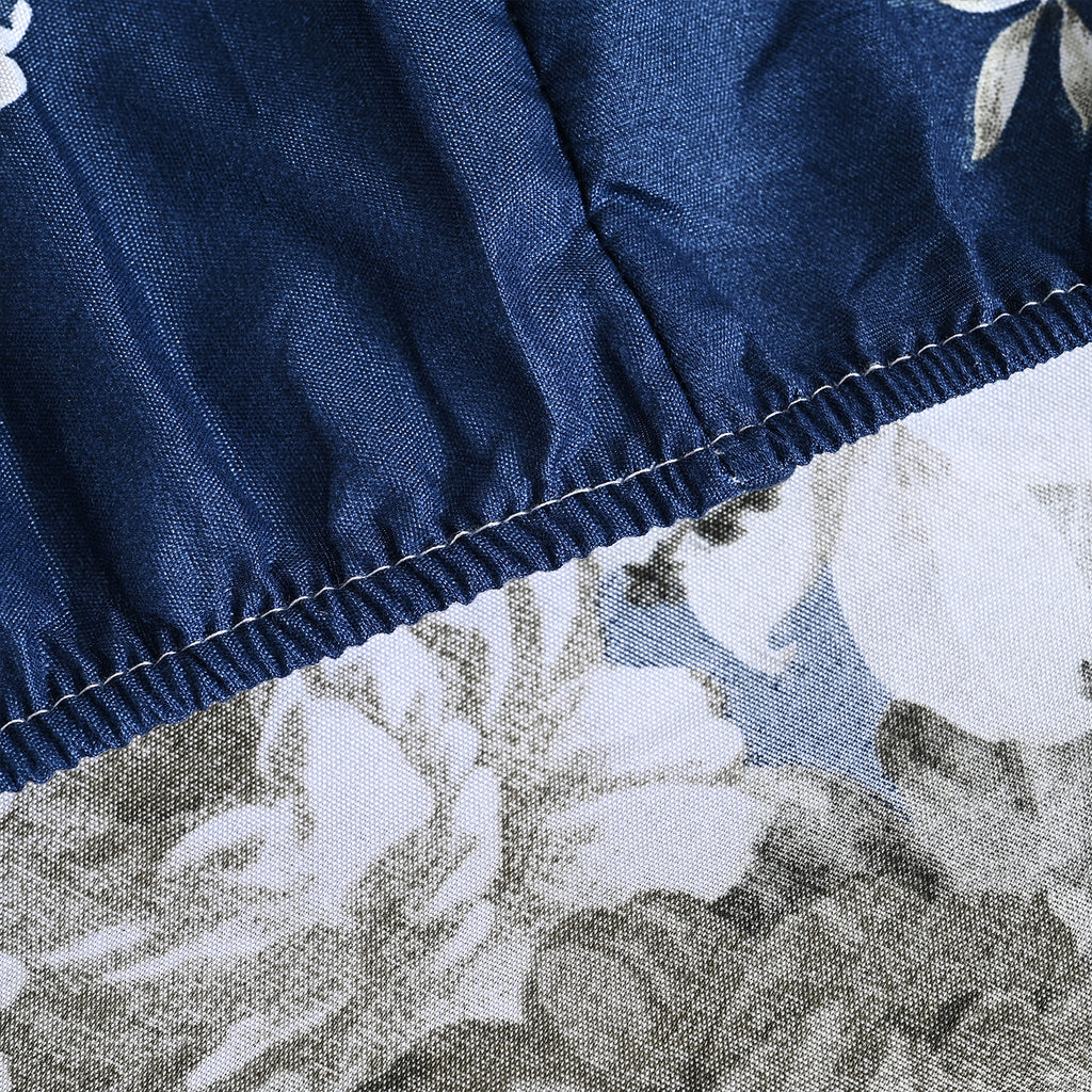 Hush Haven Flower Duvet Cover (Size 200x1 cm) - Navy & Multicolor_8198324_6