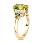 D'joy Peridot, Natural Chrome Diopside & White Zircon Ring in 14K Yellow Gold Plating Sterling Silver 2.83 Ct._8198382_3