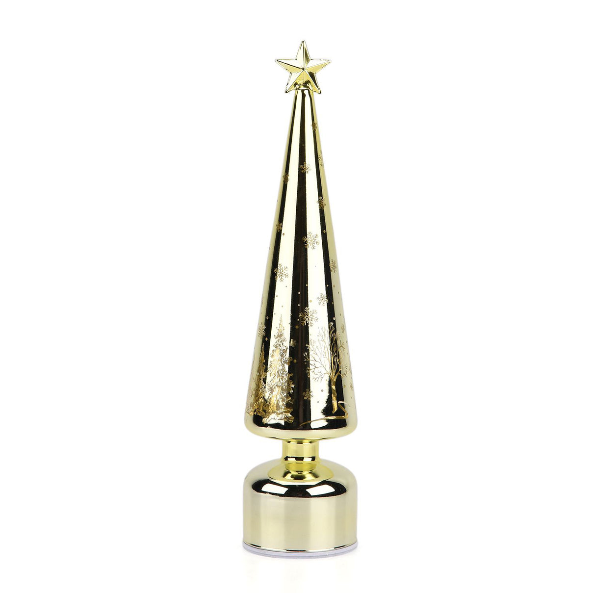 Rotating LED Christmas Tree Light - 3 x AA Battery-Operated (not included) - Gold V32533728 0