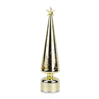 Rotating LED Christmas Tree Light - 3 x AA Battery-Operated (not included) - Gold_8200405