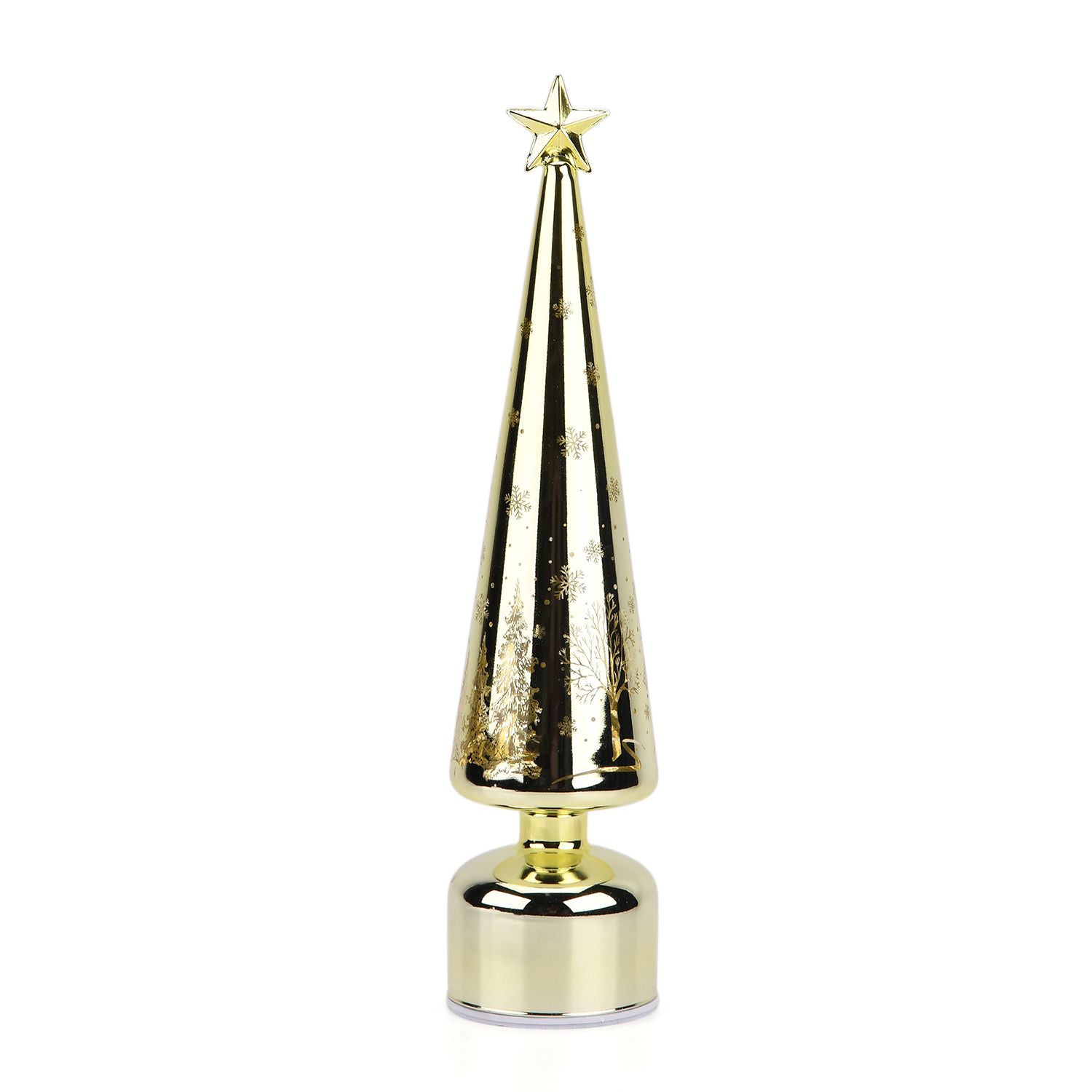 Rotating LED Christmas Tree Light - 3 x AA Battery-Operated (not included) - Gold V32533728 0