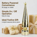 Rotating LED Christmas Tree Light - 3 x AA Battery-Operated (not included) - Gold_8200405_4