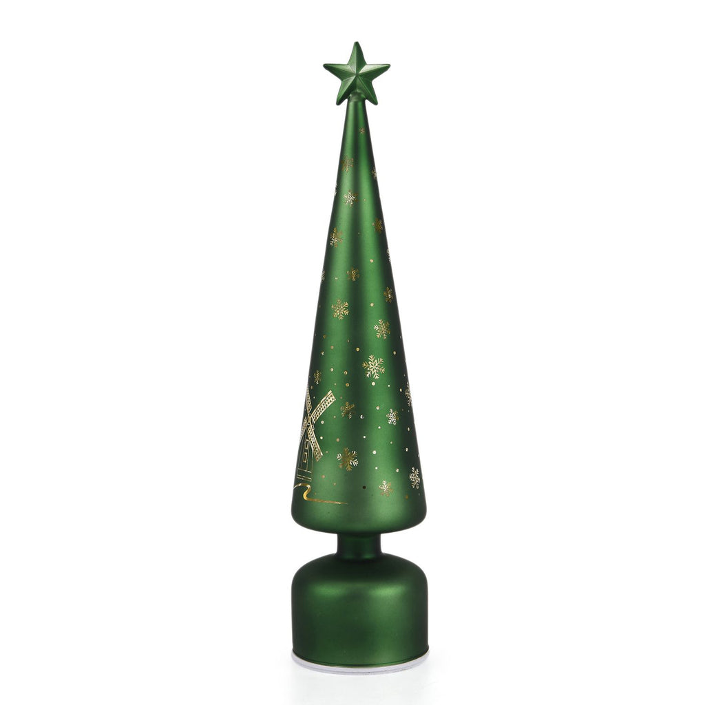 Rotating LED Christmas Tree Light - 3 x AA Battery-Operated (not included) - Green_8200406