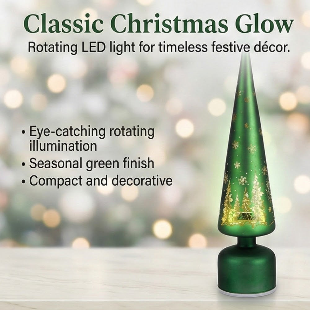 Rotating LED Christmas Tree Light - 3 x AA Battery-Operated (not included) - Green V32533518 2