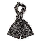 Stylish Knit Scarf & Headband Set - Black & Off-White_8201211_2