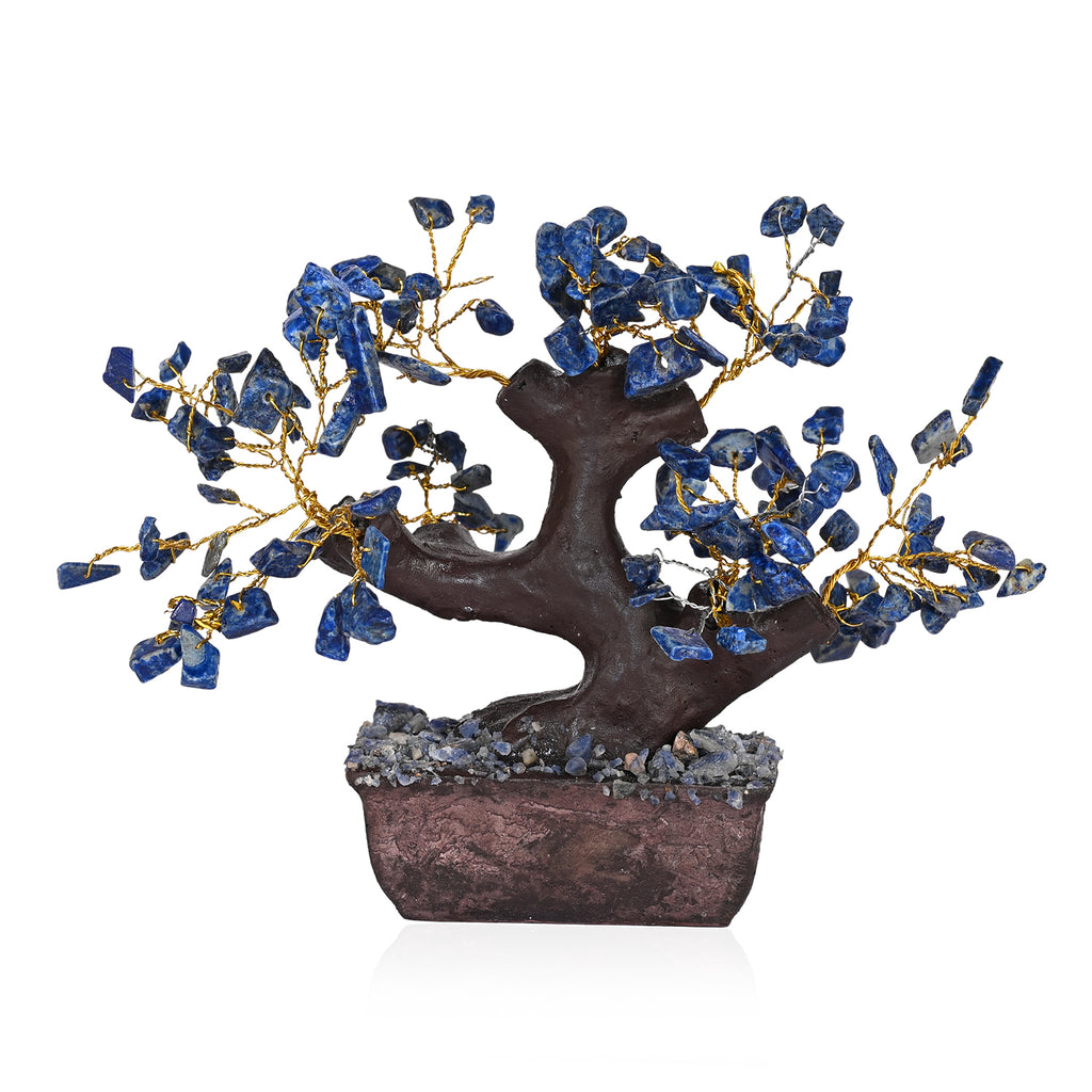 LIVMORE Handcrafted 150 Lapis Lazuli Gemstone Bonsai Feng Shui Tree (30.48 cm) - Blue_8201352
