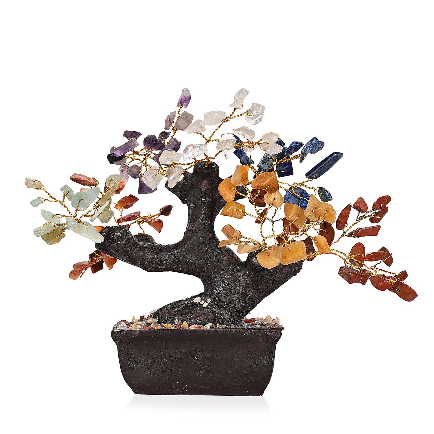 Bliss &amp; Beyond 150 Seven Chakra Gemstone Bonsai Tree (12 inch) V32512986 0