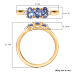 Royal Bali Collection - D'Joy Tanzanite & Lab Grown Diamond Ring in 18K Vermeil Yellow Gold Plated Sterling Silver 0.70_8201973_5