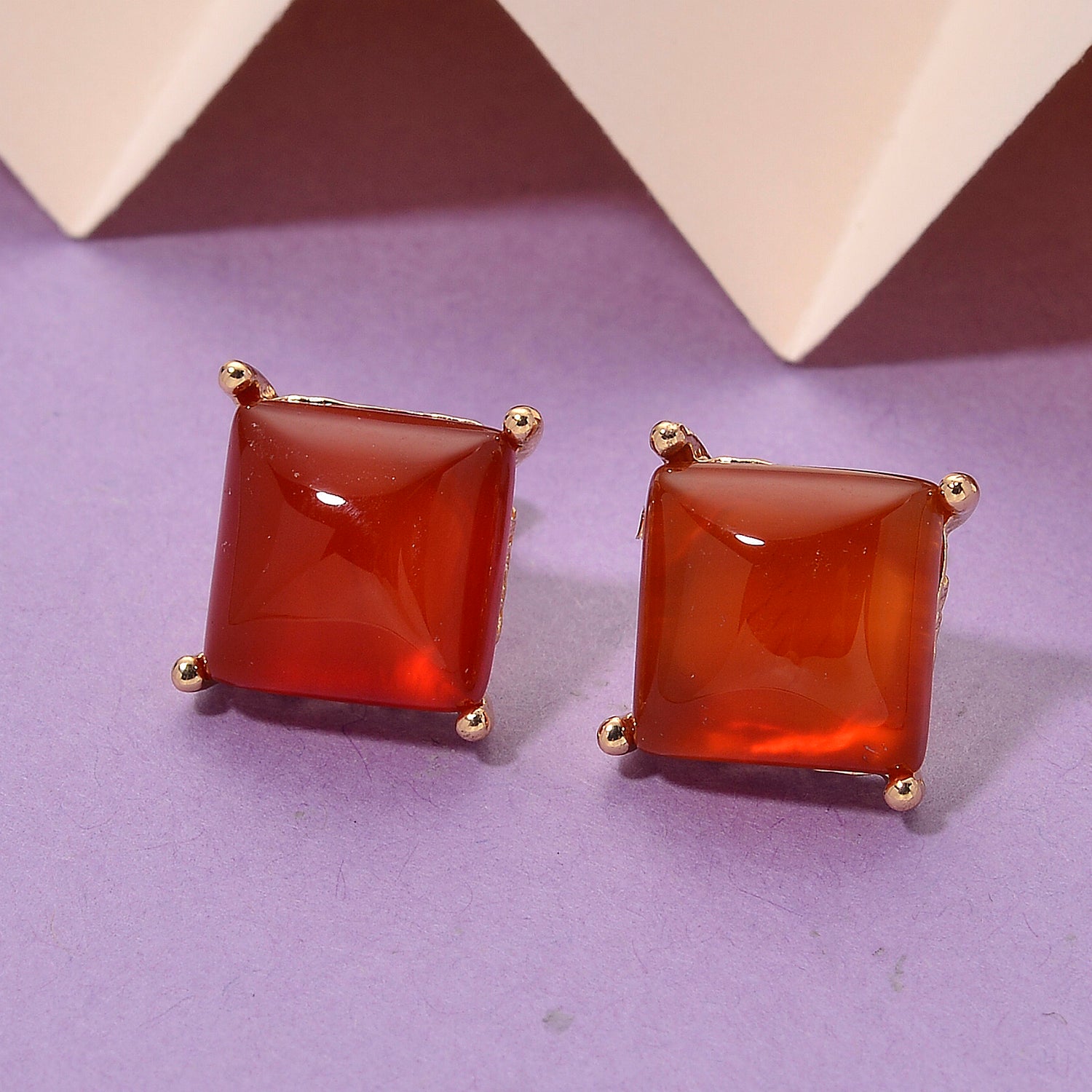 Dyed Red Agate Earring with Push Back 6.00 Ct. V32518439 2