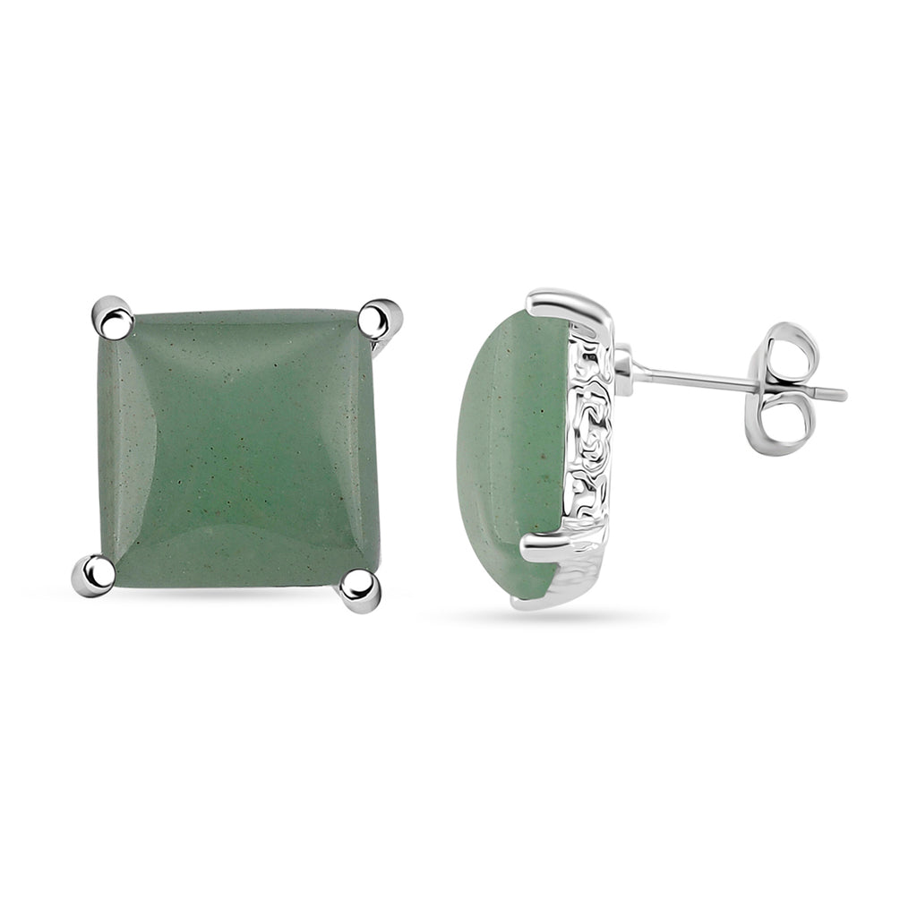 Green Aventurine Earring with Push Back 6.00 Ct._8202036