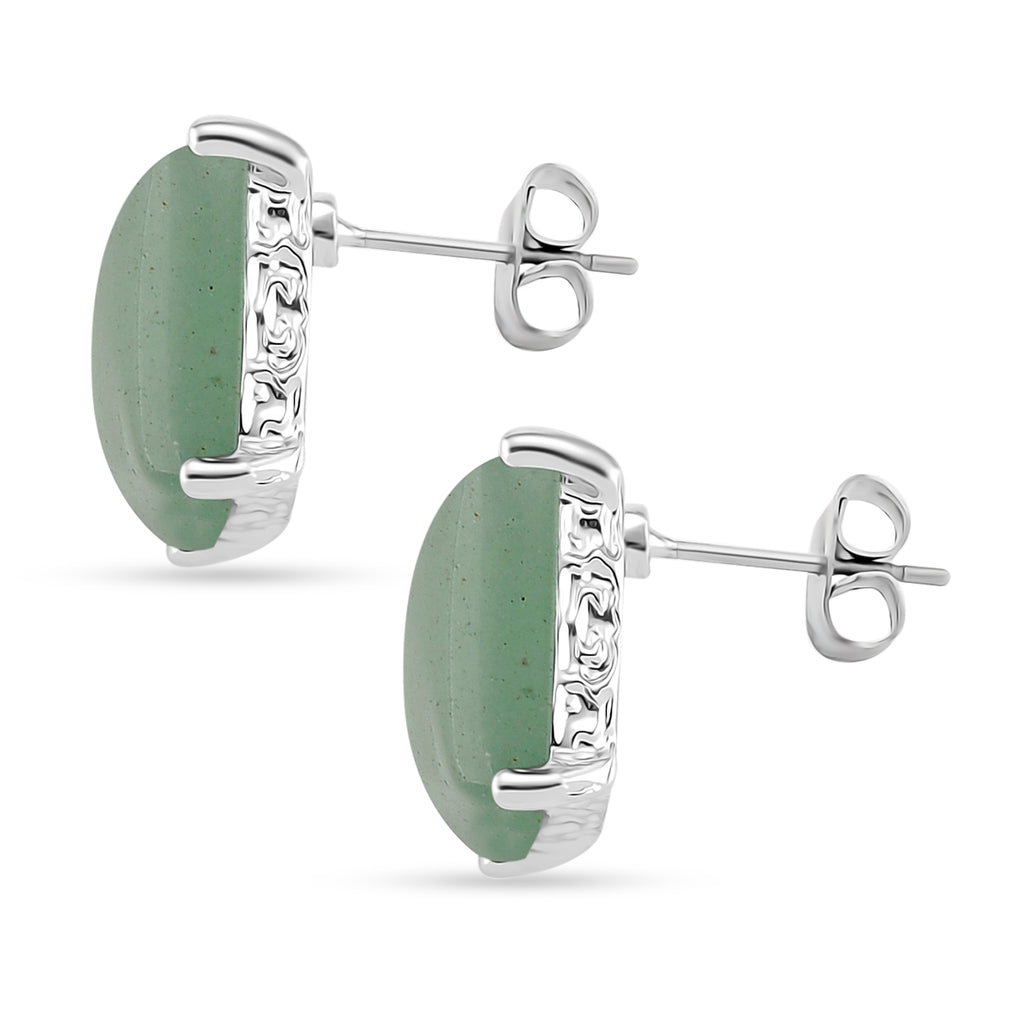 Green Aventurine Earring with Push Back 6.00 Ct._8202036_3